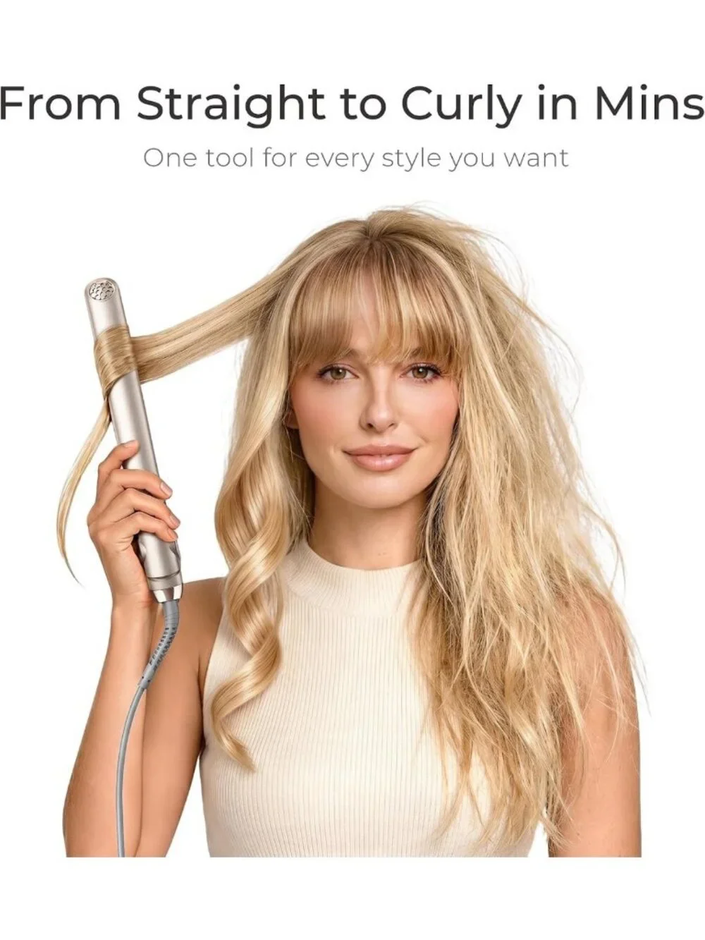 Portable 1-Inch Titanium Flat Iron & Curling Straightener - Fast Heat, Dual